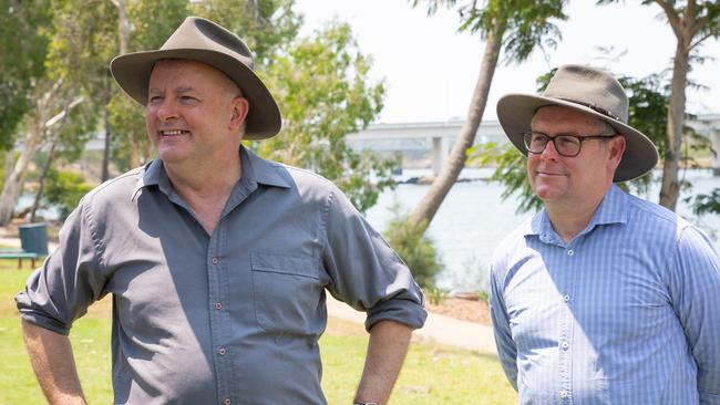 Anthony Albanese with opposition Northern Australia spokesman Murray Watt in Rockhampton this week.