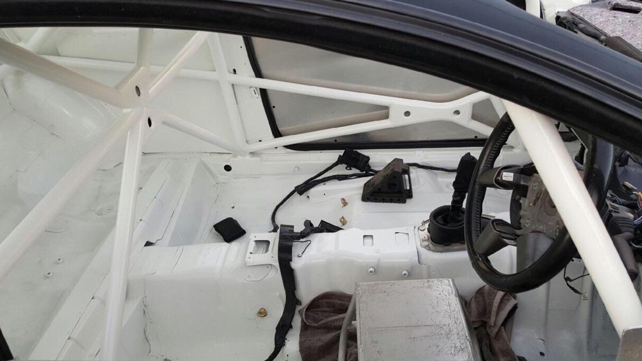 Part of the roll cage, ready for racing. Picture: NSW Police Facebook Page.