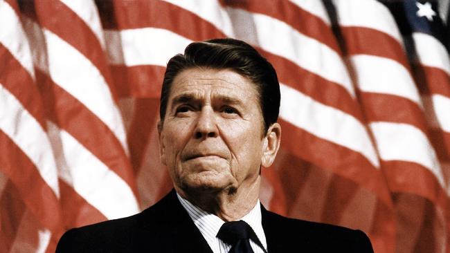 President Ronald Reagan at Durenberger Republican convention Rally, 1982 (Photo by Universal History Archive/Getty Images)