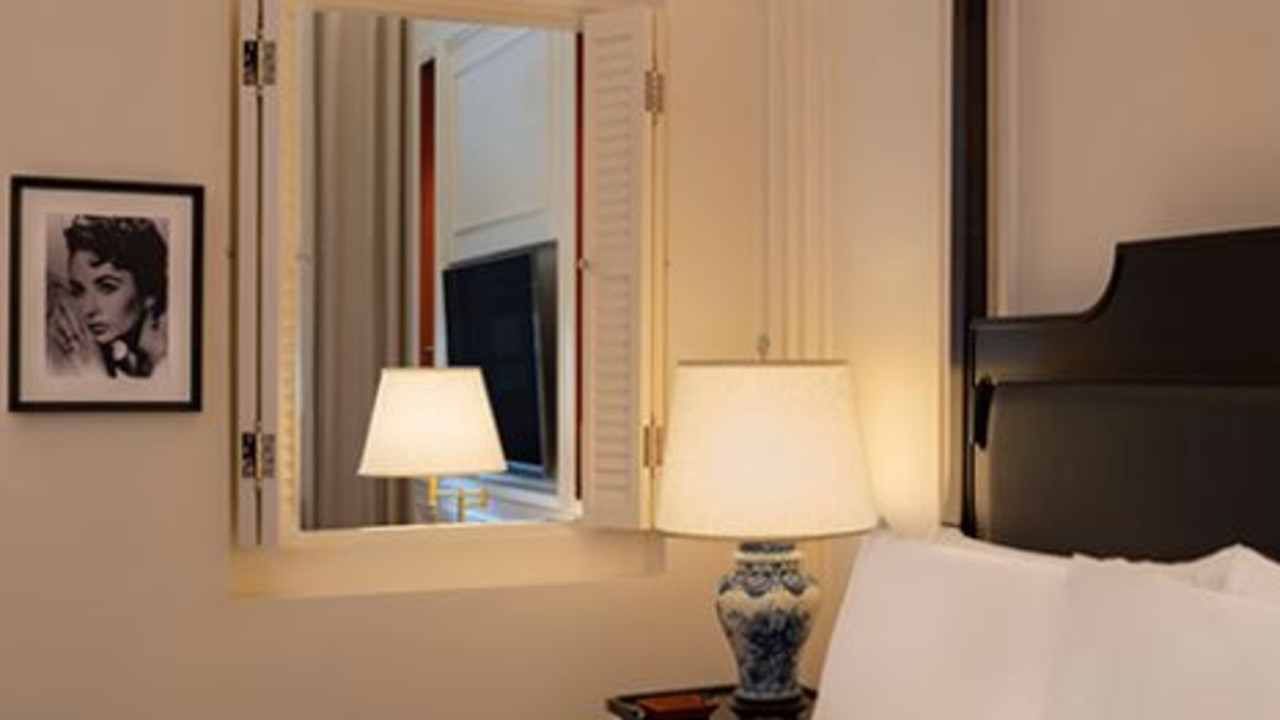 A lot of famous people have stayed at Raffles with 12 of the 115 rooms named after celebrities to have visited including this Elizabeth Taylor suite. Picture: Raffles Hotel