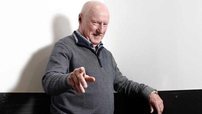 Pictured on the backlot of the Home and Away set at Eveleigh in Sydney is actor Ray Meagher ahead of his 80th birthday. Picture: Richard Dobson