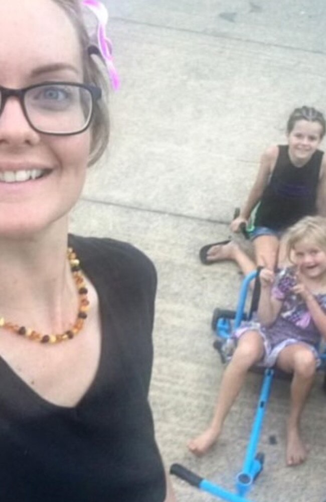 Karleigh Fox with her god children, Freya and Mieka. Picture: Supplied