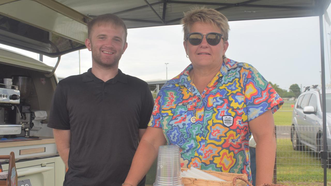 Lukas James and Dayzee's Kombi Coffee owner Anne Neubecker serve up delicious cuppas.