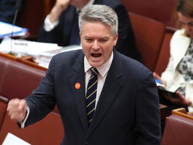 Senate Question Time. Senator Mathias Cormann. Picture Gary Ramage