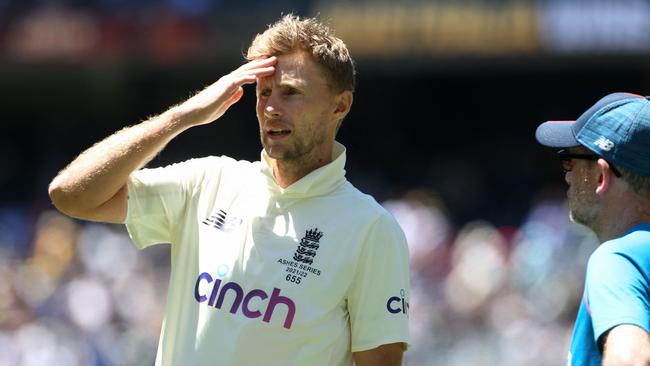 England's captain Joe Root looks on after Australia won the match and retained the Ashes at the end of the third Ashes cricket Test match in Melbourne. Photo by Hamish Blair/AFP