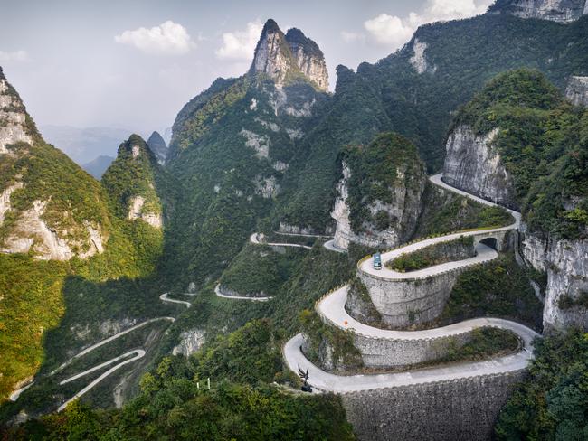 Serpentine road at Tianmen Mountain National Park, China. Picture: Getty