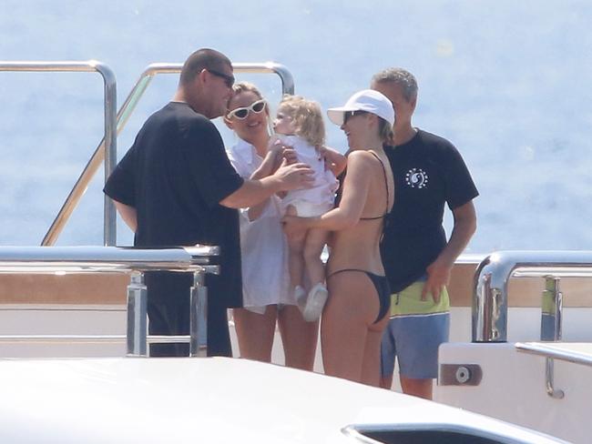 James Packer seen with Jasmine Stefanovic, her daughter Harper, 2, and sister Jade Yarbrough, pictured in a black bikini. Picture: BACKGRID