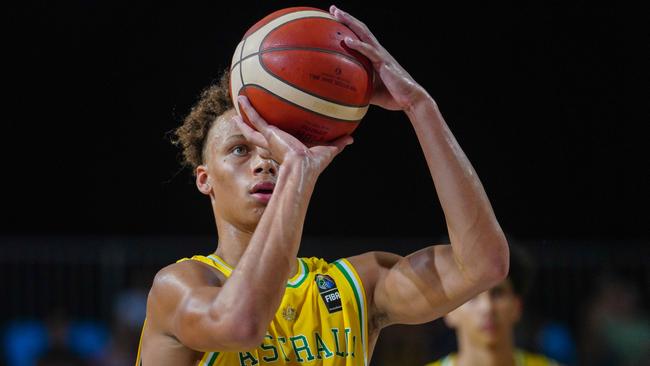 Daniels at the 2021 FIBA Asian Cup qualifiers. Photo: Cameron Laird/FIBA