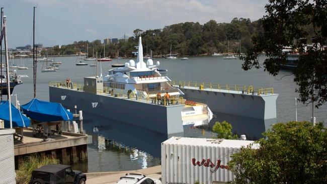 A concept plan of the floating dry dock.