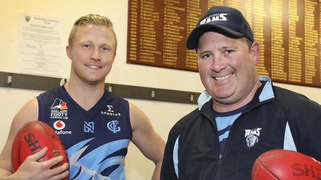 Glenunga will play in the division three Adelaide Footy League grand final next Saturday (September 14). It will be the club's third straight grand final after winning back-to-back flags in 2017 and 2018. The coach, John Cunningham, and the captain Andy Read. 5 September 2019. Picture Dean Martin