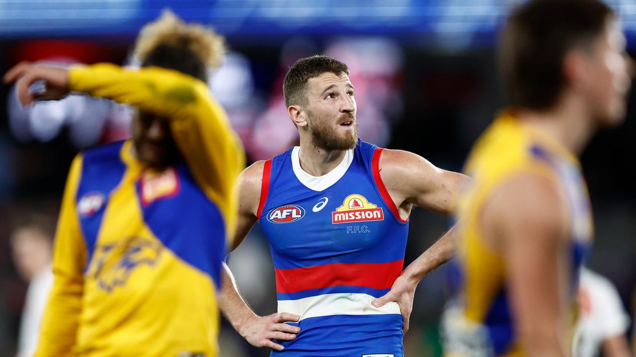 The Dogs loss to bottom side West Coast in round 23 was a low point in the 2023 season. Picture: Michael Willson/AFL Photos via Getty Images