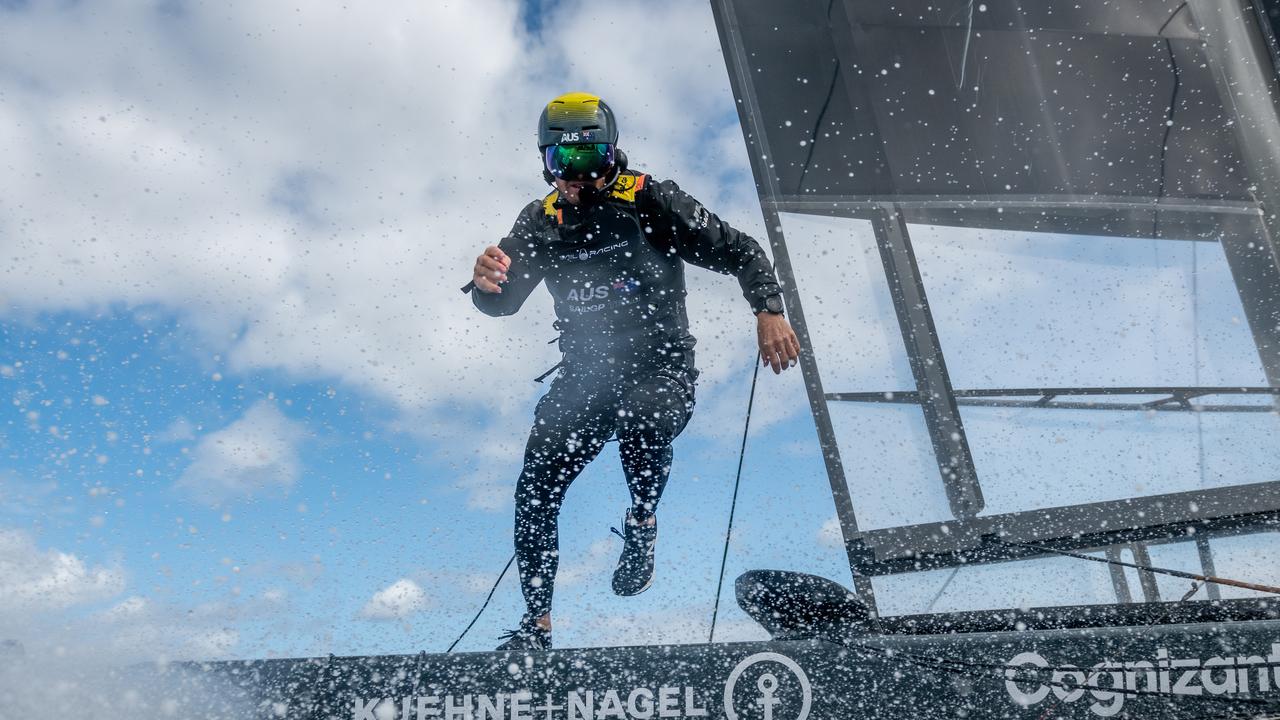 Tom Slingsby in action for Team Australia. Photo: Ricardo Pinto for SailGP.