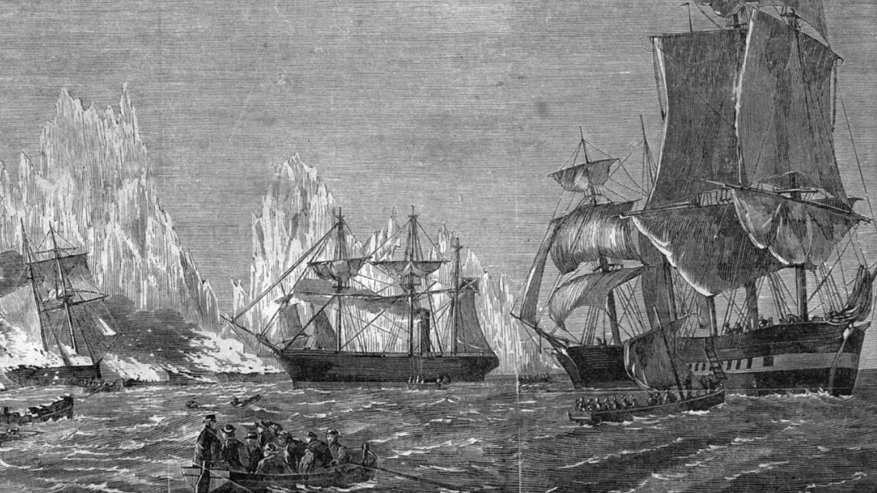 An illustration of one of Shenandoah’s raids in the Pacific, which devastated US ships. Picture: State Library of Victoria