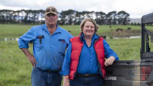 Cattle producers Jon and Catherine Braddock on their Braidwood property. Picture: Martin Ollman