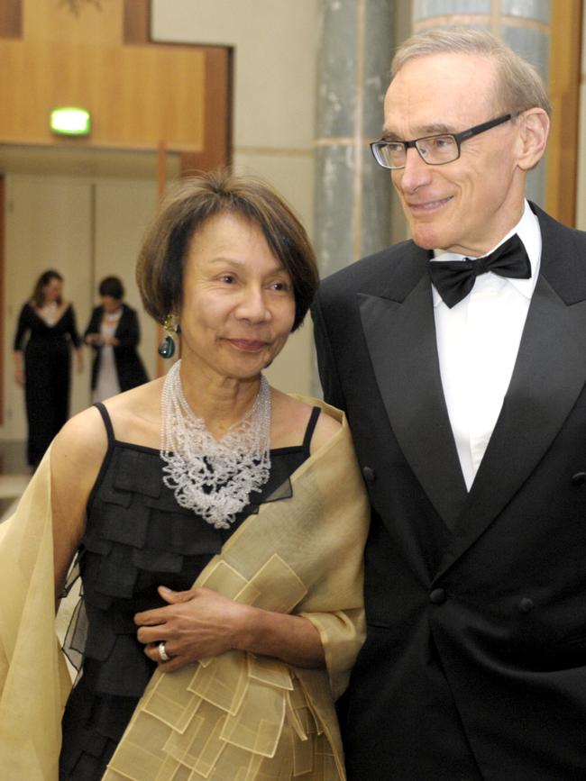 Helena and Bob Carr at the Midwinter Ball at Parliament House, Canberra in 2013.