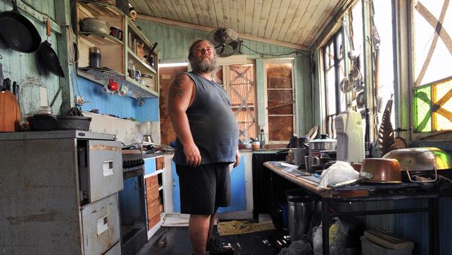 Ten anniversary of Cyclone Yasi. Severe Cyclone Yasi 2011. El Arish resident Rob Baldwin inside his home which lost its roof. Picture: Evan Morgan