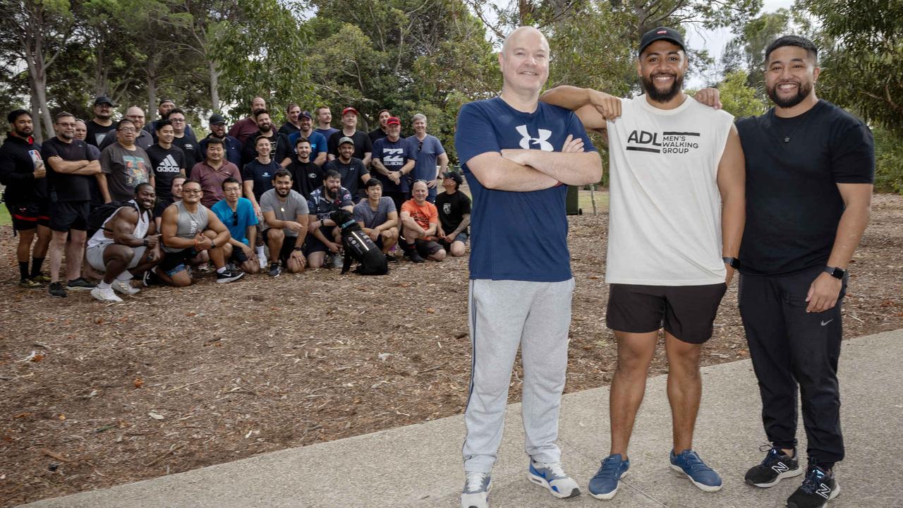 The Adelaide Men’s Walking Group has exploded to 800 members, with branches to the north, north-east and south of the city and plans to expand into the west. Picture: Emma Brasier