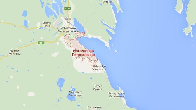 A number of towns and cities surrounding the Russian city of Petrozavodsk were lit up by the unexplained light. Picture: Google.