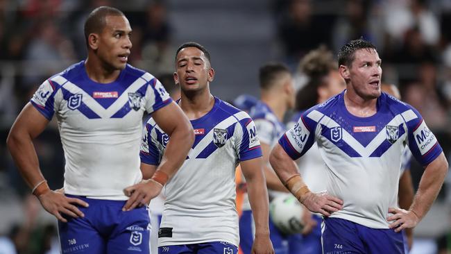 The Bulldogs players need to follow the example of Will Hopoate and Josh Jackson. Picture: Getty Images.