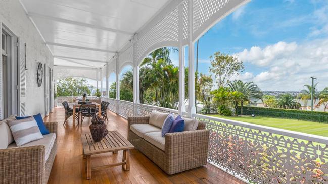 The outlook from the veranda at ‘Cintra House’, 23 Boyd Street, Bowen Hills.