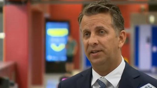 NSW transport minister Andrew Constance address train delays. Picture Nine News.