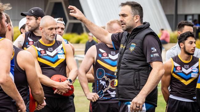 Brian Lake coaches Caroline Springs. Picture: Jake Nowakowski