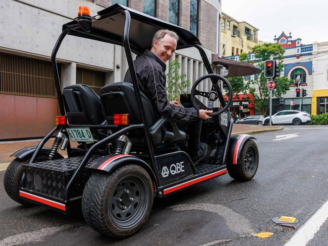 Senior researcher Stewart Worrall takes the autonomous vehicle out for a spin. Picture: Justin Lloyd