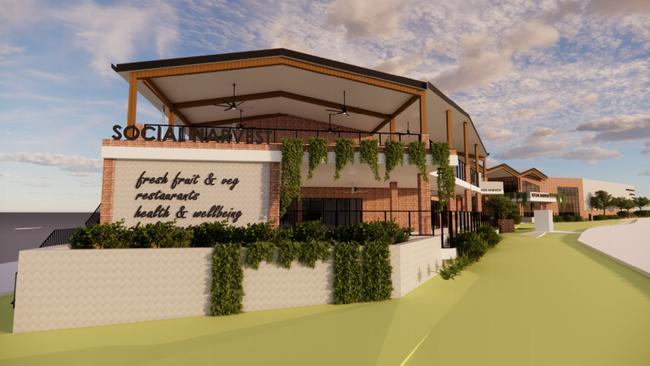 Artist impression of the Social Harvest shopping centre, proposed for Coomera. Picture: Supplied