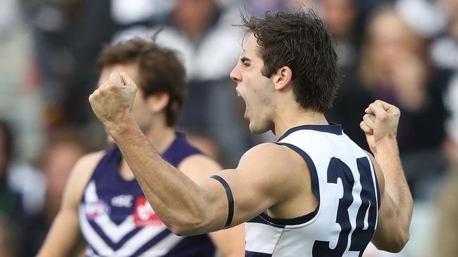 James Parsons booted two in the final term to get the Cats home. Picture: Getty Images