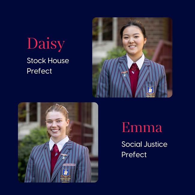 Genazzano FCJ College Student Leadership Team 2025: Daisy and Emma.