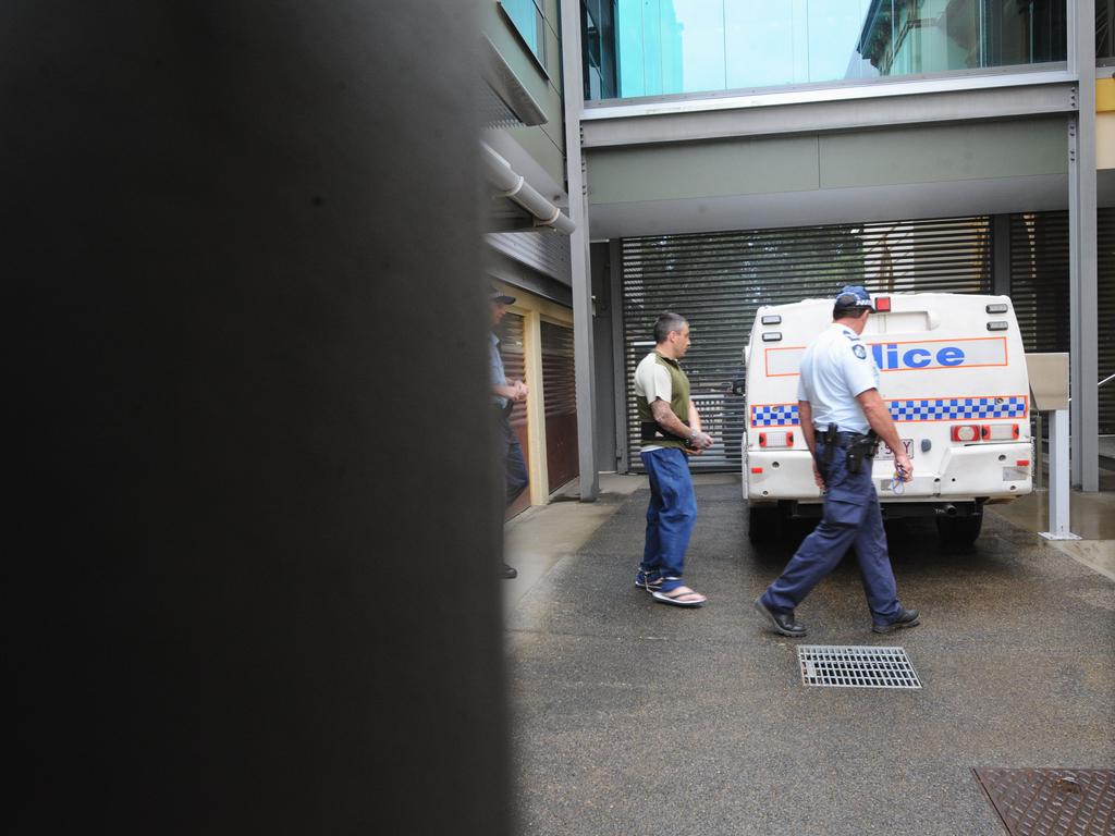 Murderer Gregory George Glebow is led from the Maryborough courthouse. Photo: Robyne Cuerel / Fraser Coast Chronicle