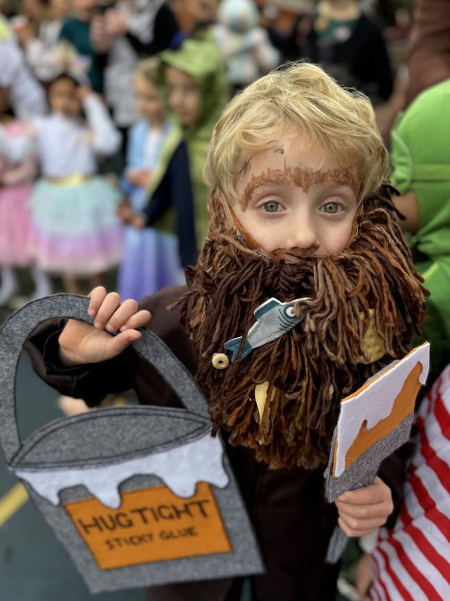 Finley McCreanor rocked his own Mr Twit beard complete with sardines and cereal. Picture: Supplied