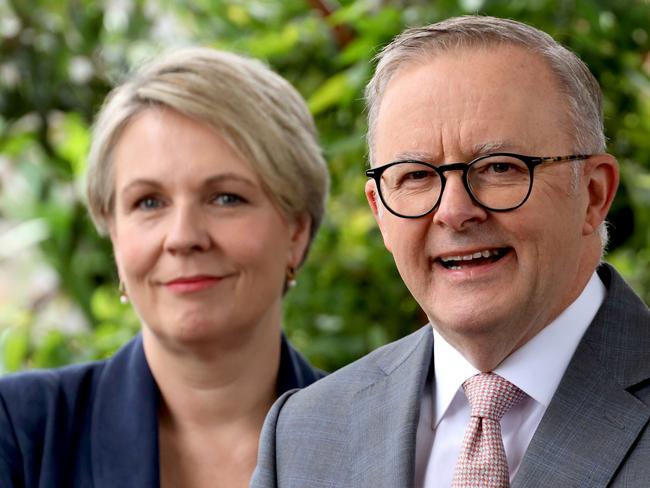 SYDNEY, AUSTRALIA - NCA NewsWire Photos - APRIL 06, 2023: Australian Prime Minister Anthony Albanese is pictured with the Minister for the Environment and Water, Tanya Plibersek (L), at Wild Life Sydney Zoo in Darling Harbour. Picture: NCA NewsWire / Nicholas Eagar