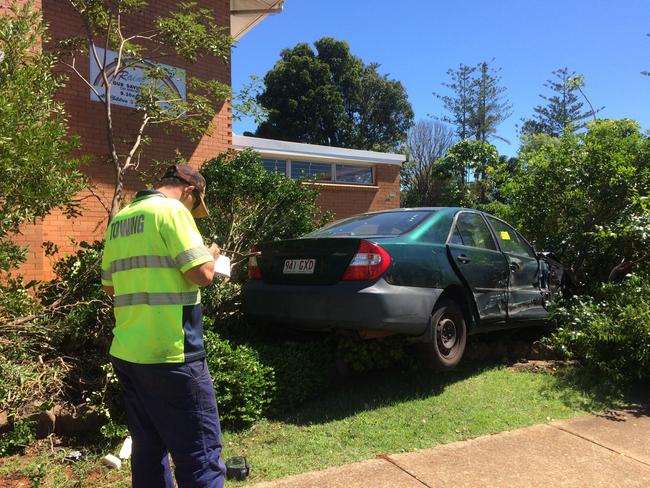 Emergency services rush to car crash on church grounds