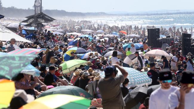 Big crowds are tipped to flood onto Surfers Paradise Beach again this year Picture by Richard Gosling