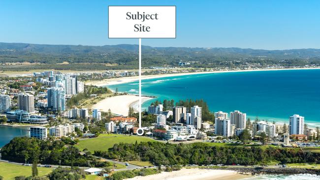 A site on Rainbow Bay's Hill Street is for sale. Picture: CBRE