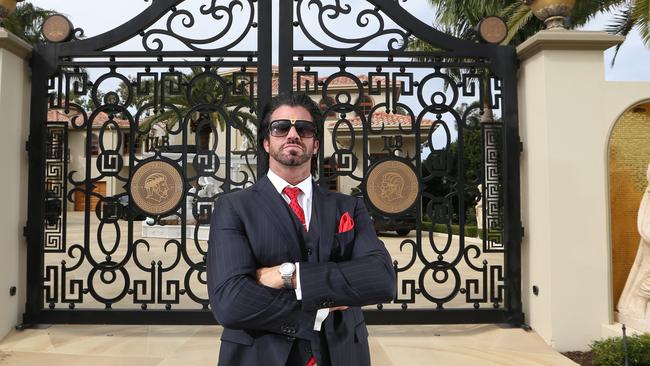 Candyman Travers Beynon at his Hope Island mansion. Picture Glenn Hampson