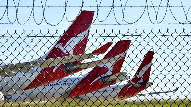 Qantas will park much of its international fleet indefinitely following the last service of the government’s temporary international network. Picture: AAP