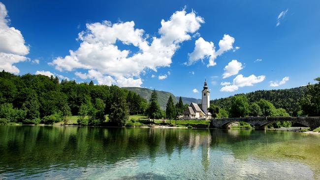 Lake Bohinj in Slovenia.