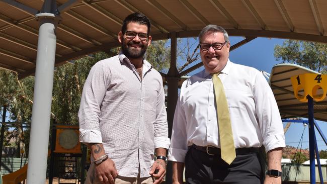 Former Deputy Mayor Matt Paterson and former Mayor Damien Ryan. Picture: ANTHONY GEPPA