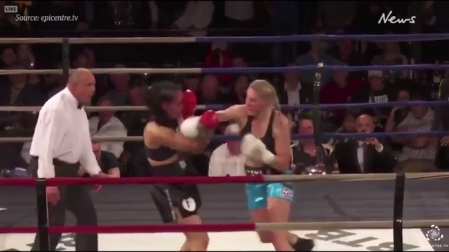 Tayla Harris claims super welterweight title with TKO