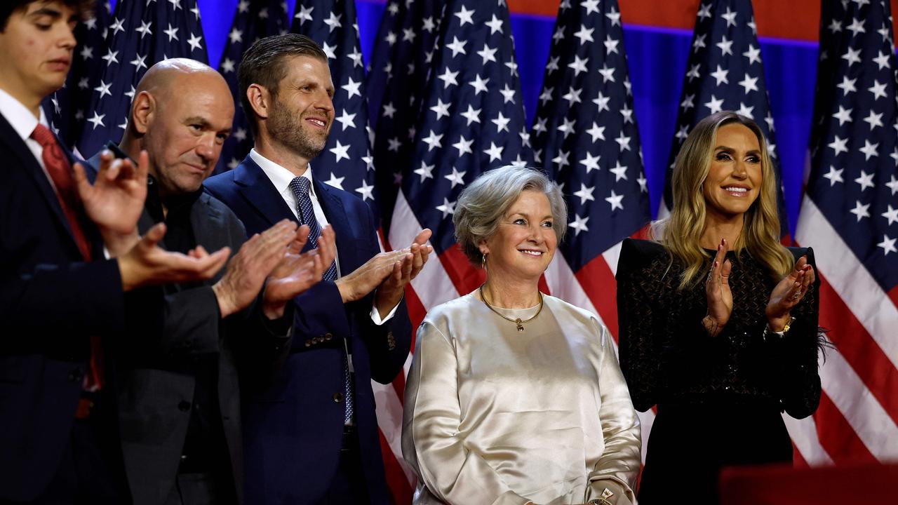 Susie Wiles was thanked for her work during an election night event at the Palm Beach Convention Centre by Donald Trump following his victory. Picture: AFP