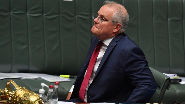 Prime Minister Scott Morrison during Question Time this week. Picture: Sam Mooy/Getty