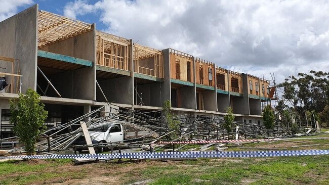 The worksite in Craigieburn where scaffolding collapsed. Picture: Supplied