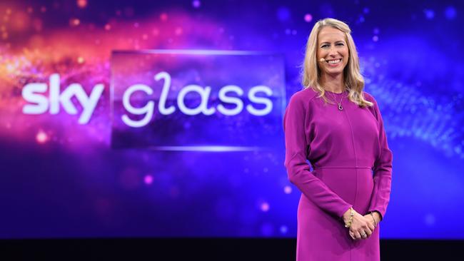 Dana Strong, Sky Group CEO, at the launch of Sky Glass in London, last week. Picture: Getty Images