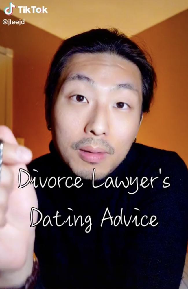 Divorce lawyer Justin Lee says that men paying on the first date has more benefits than costs. Picture: TikTok/jleejd