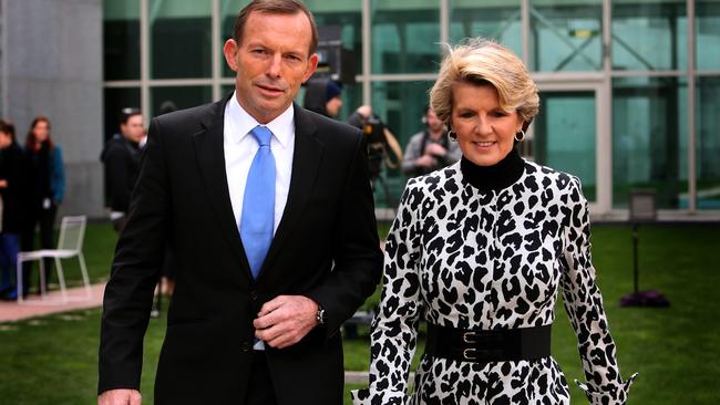 Animal print ... PM Tony Abbott and Foreign Minister Julie Bishop. Picture: Supplied