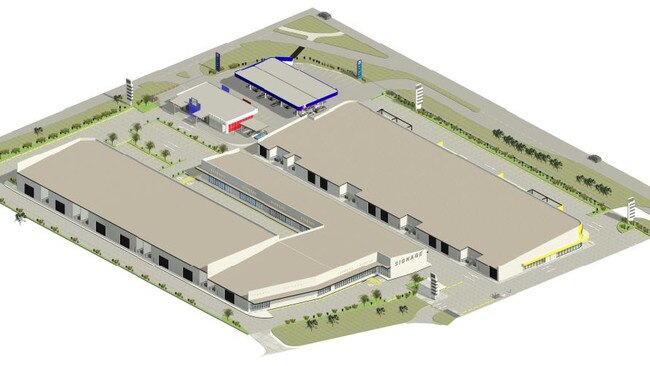 Render of proposed new shopping centre, Palmerston Central, at 38 and 42 Georgina Cres, Yarrawonga. Picture: DKJ