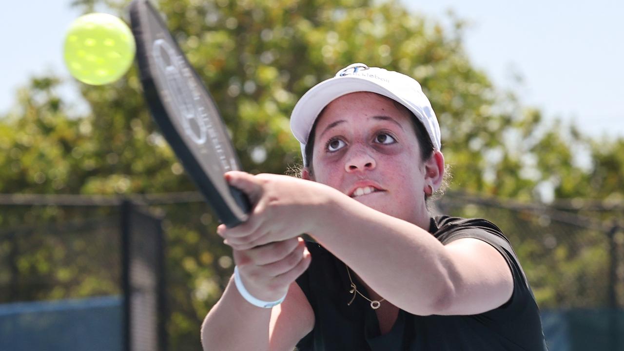 Australian Pickleball Championships at KDV Carrara.  Aurora Little in the u/14s girls.. Picture Glenn Hampson