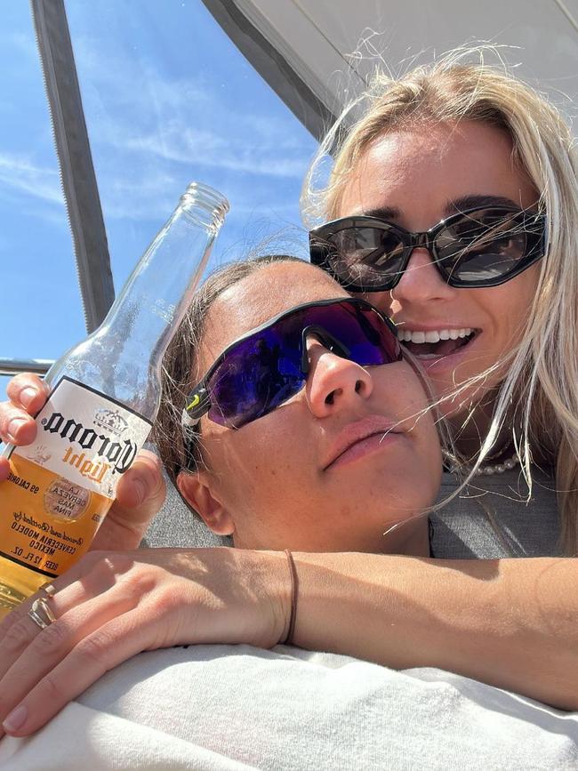 Sam Kerr had a pre-birthday celebration with girlfriend Kristie Mewis in the US. Picture: Instagram